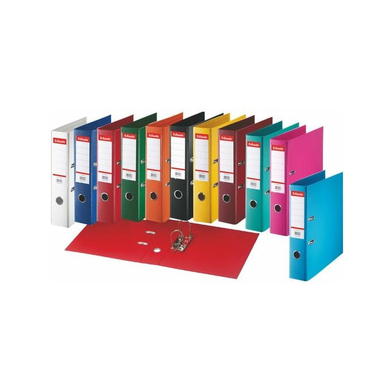 Esselte Confezione risparmio da 20 in plastica – Raccoglitore Standard, DIN A4, 75 mm, nero