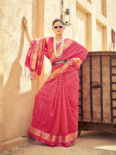 Image of SWORNOF Women's Kanjivaram Soft Silk Banarasi Sarees With Unstiched Blouse Piece