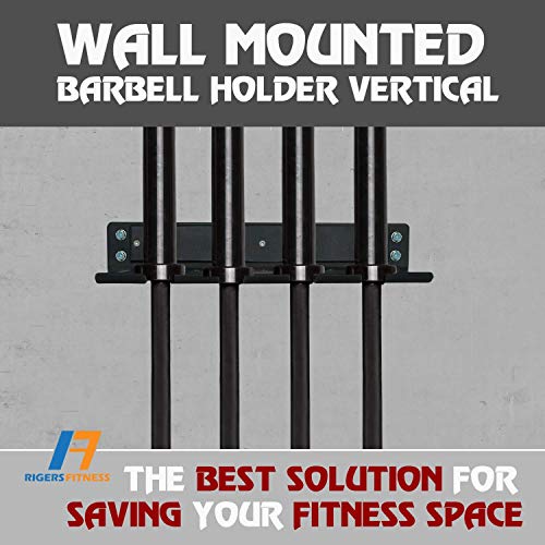 RIGERS-Vertical-Wall-Mounted-Barbell-Holder-4-Bars-Hanger-Barbells-Storage-Rack-Weight-Bar-Holder-Garage-Gym-Bar-Wall-Rack