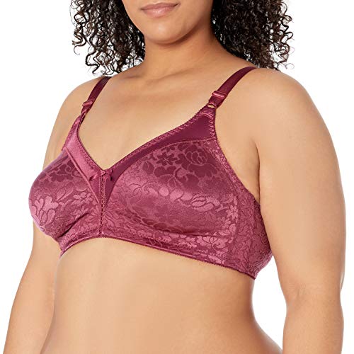 Bali Women's Double-Support Spa Closure Wire-Free Bra, Maroon Dusk, 40D