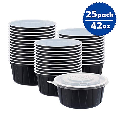 OTOR 42OZ 25 Sets Meal Prep Food Container with Airtight Lids Stackable Reusable