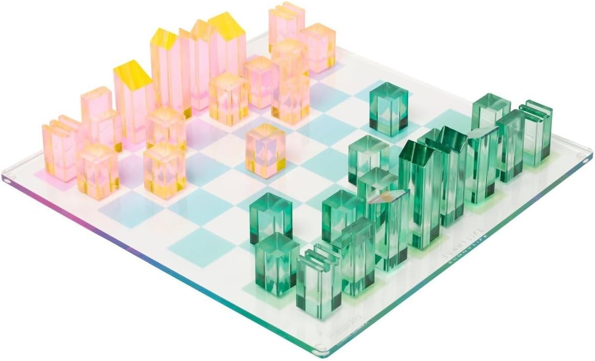 SunnyLife Women’s Lucite Chess & Checkers