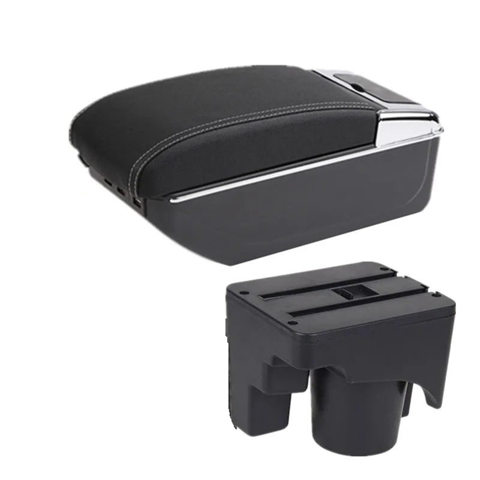 Hguvsjd Armrest Box For VW For Golf 6 5 Mk6 MK5 For Jetta For Sagitar Armrest Storage Box Interior Retrofit Car Armrests(D white line 7USB)