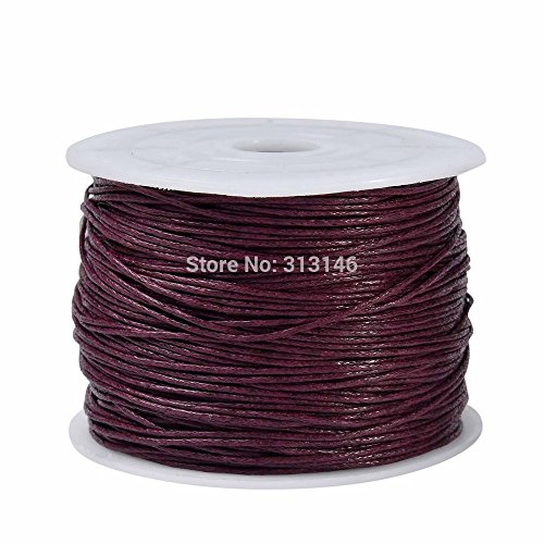 MGIE Durable 100yds/Spool 1MM Wine Red Waxed Cotton Cord Beading Craft Shamballa DIY Jewelry Making String Thread Wire Rope Accessories