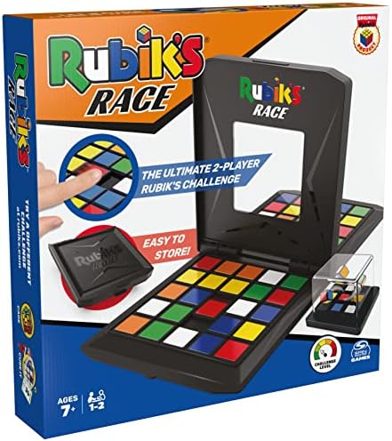 Rubik’s Race, Classic Fast-Paced Strategy Sequence Brain Teaser Travel Board Game Two-Player Speed Solving Face-Off, for Adults & Kids Ages 7 and up