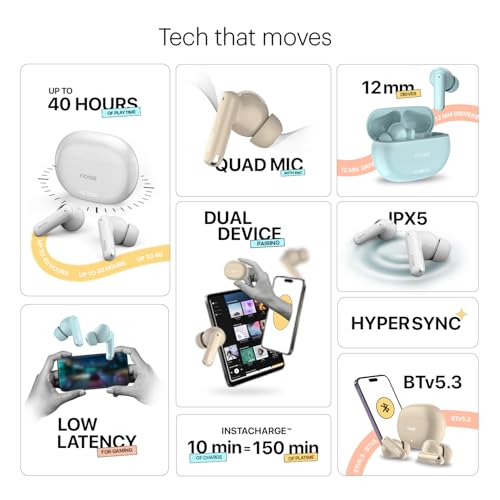 Image of Noise Buds Nuvo in-Ear Truly Wireless Earbuds with 40H of Playtime, Quad mic ENC, Dual Device Pairing, 12mm Driver, BT v5.3 (Ice Blue)