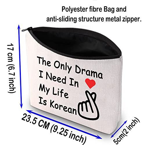 LEVLO Korean Drama Lover Makeup Bag The Only Drama I Need in My Life is Korean Cosmetic Bag for K-Drama Mom (The Only Drama) - Image 2