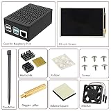 for Raspberry Pi 4 TFT 3.5 inch Touch Screen with Case, Mini Cooling Fan and Heatsink, 480x320 Resolution 60fps Monitor LCD Display
