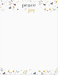Peace And Joy Christmas Letterhead / 50 Sheets / 8.5" x 11" Festive Winter Holiday Paper/Decorative Christmas Greeting Stationery