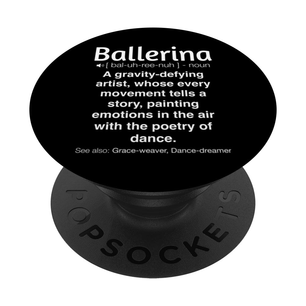 Funny Ballerina PopSockets Swappable PopGrip, Black