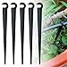 Produktbild GIRAFEDA 100 Stück Micro Drip Rohrhalter PE Gartenschlauch Microdrip Erdnägel Schwarz Leitungshalter Tropfrohr Schlauchhalter Micro Drip 11cm lang Gartenschlauch Erdanker Befestigungsanker für Garten