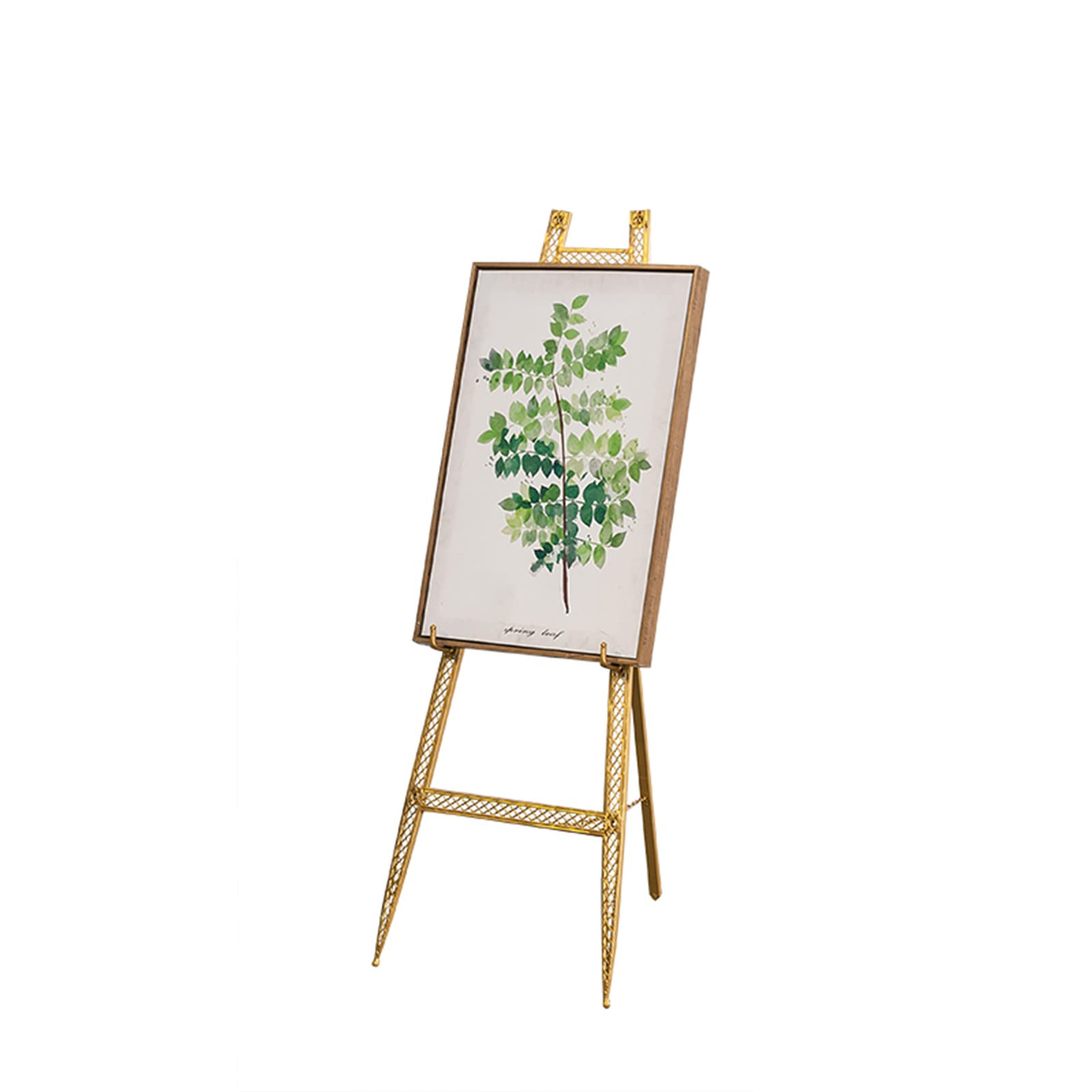 CWCQGH 125cm/150cm Easel Stand SturdyMetal Display Easel Portable Folding Art Easel for Wedding Signs Presentations Posters (Gold 125CM)