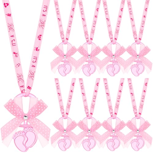 Trelaco 60 Pcs Baby Shower Party Pacifiers Necklace Acrylic Pacifiers, Pink