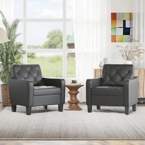 STHOUYN Faux Leather Accent Chair