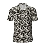 FBGHHTY Polo de manga corta con estampado de guitarra para hombre, para oficina, viajes, golf, fitness, deportes al aire libre, Negro, L