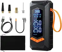 Bomba de Ar Portátil - Compressor Digital 150 PSI, Bateria 20000mAh, Power Bank e Lanterna LED. Design Compacto, Resistente à Água e Parada Automática, Infla Pneus de Carro/Moto/Bike