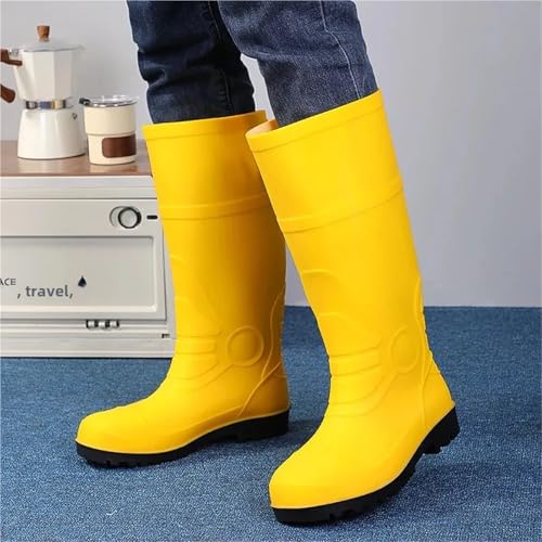kalosze Męskie, sięgające do kolan, przeciwdeszczowe buty robocze, wielokolorowe, rozmiary 39-44 EU(Yellow,40 EU)