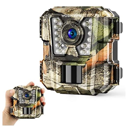 WOSPORTS Mini Trail Camera 16MP 1080P HD Wildlife Scouting Hunting Camera with IR Night Vision Waterproof Video Cam G100