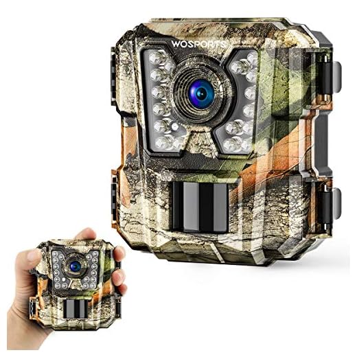 WOSPORTS Mini Trail Camera,24MP 1080P HD Game Hunting Camera Motion Activated with IR Night Vision Waterproof Video Cam for Wildlife Scouting Hunting Deer Cam