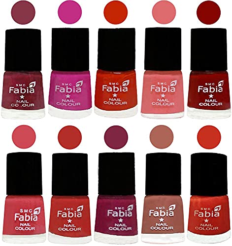 Image of ALL IN ONE (PACK OF 10), Long Lasting Glossy Nail Polish, 6 ml Each, All Vibrant Colours,02287