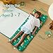 beeweed Toddler Nap Mat, Rollup Design Kid Sleeping Mat with Removable Pillow & Minky Blanket, Toddler Sleeping Bag for Daycare Preschool Travel Camping, Dinosaur