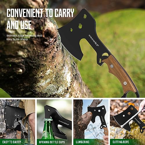 Axe-and-Fixed-Blade-Knife-Combo-Set-Full-Tang-Walnut-Wood-Handle-for-Outdoor-Using-Camping-Survival-Hunting-Leather-Sheath-Included