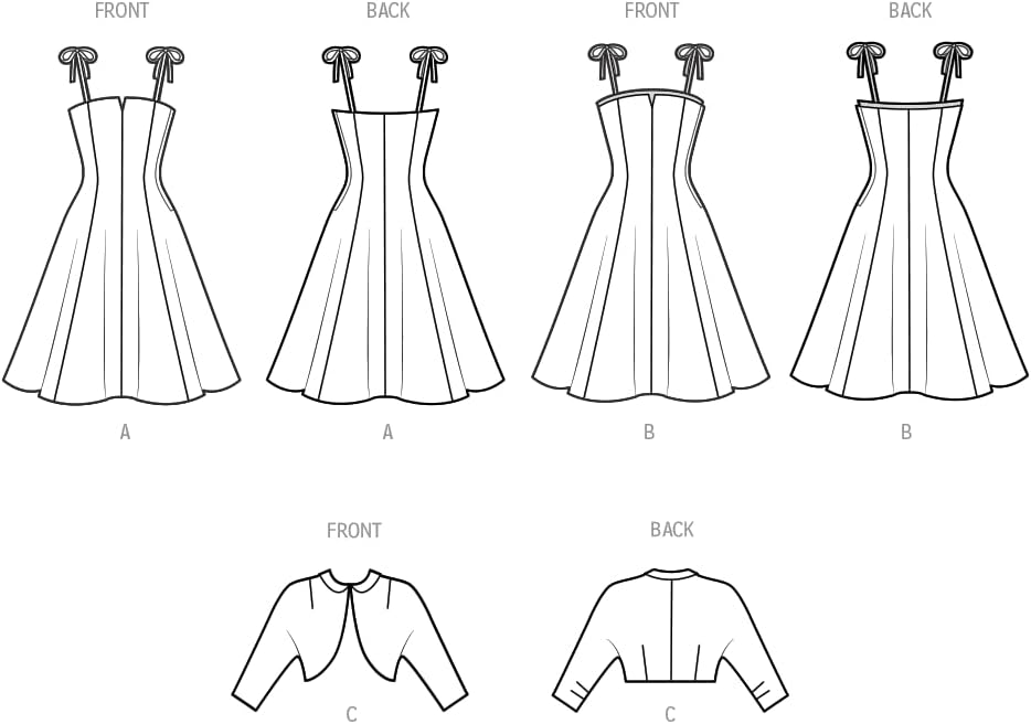 Simplicity Misses' Vintage Princess Dress and Jacket Sewing Pattern Packet, Design Code S9738, Sizes 6-8-10-12-14