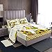 Bee Gnome Fitted Sheet,Sunflower Floral Bed Sheets For Kids Girls Boys,Yellow Bufffalo Grid Flat Sheet Bedroom Living Room Decor,Be Kind Spring Flowers Sheet Sets,All Season Top Sheet King Size