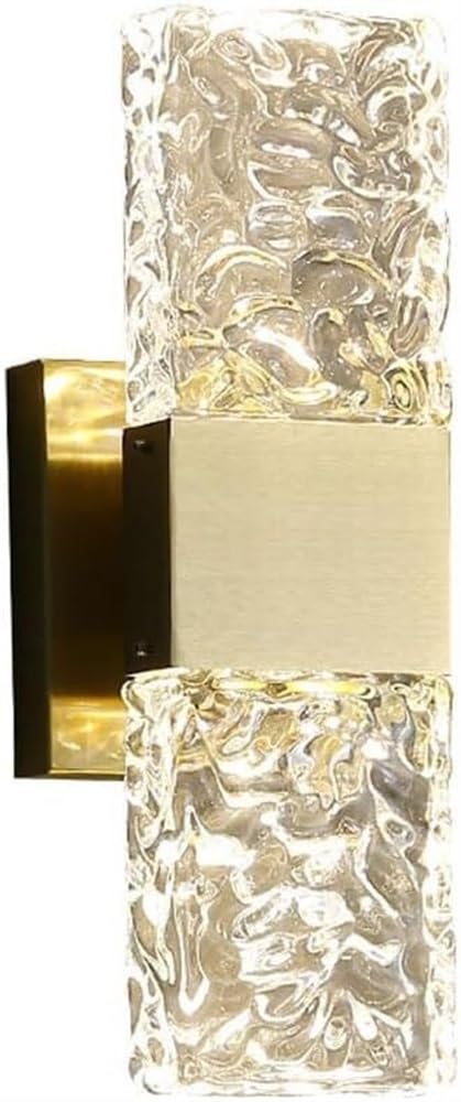 HPTHLY Matte Gold Wall Sconce, Crystal Wall Lamp, Clear Glass Shade Wall Light Fixture, Elegant Bedroom Wall Lighting, Crystal Wall Sconces For Living Room, Bathroom,