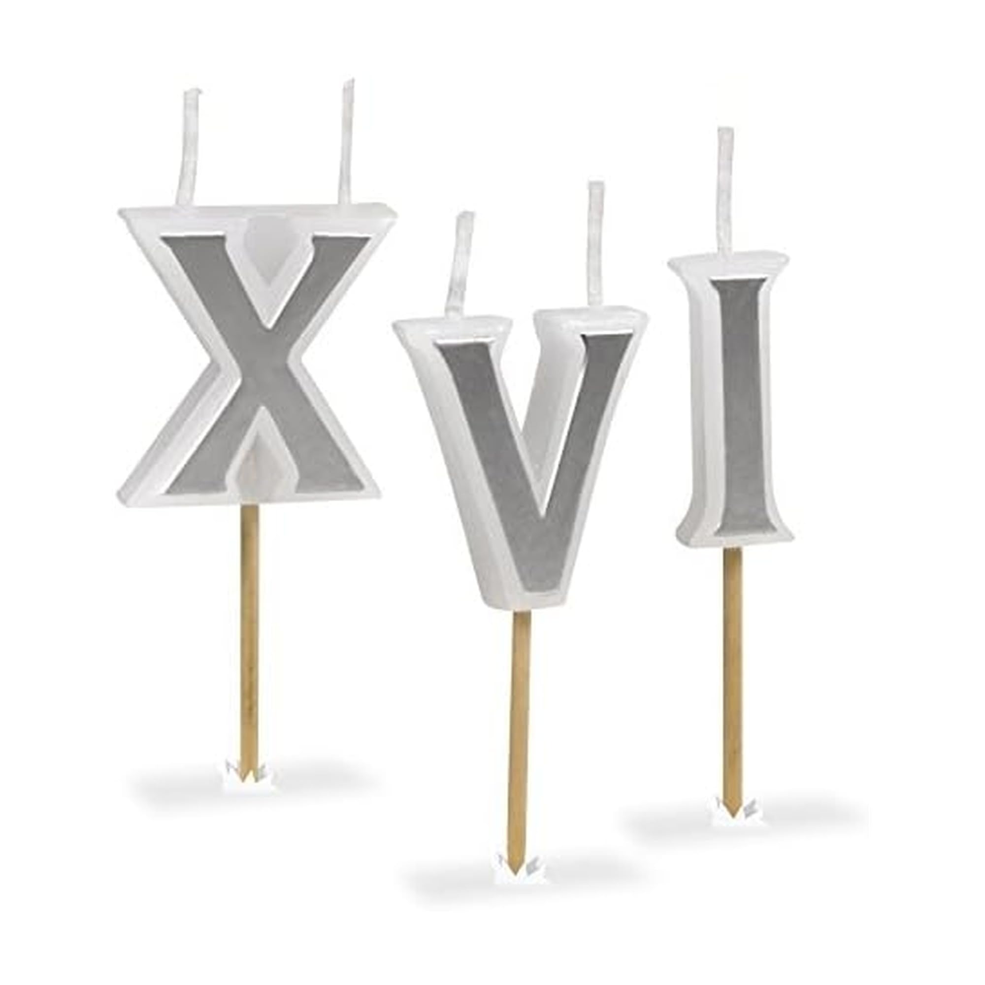 Genuine Fred ROMAN CANDLES Roman Numeral Birthday Candles, Set of 8