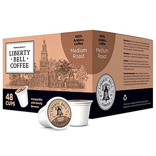 Liberty Bell Premium Blend Medium Roast Coffee Pods Compatible with 2.0 K-Cup Keurig Brewers, 48 Count