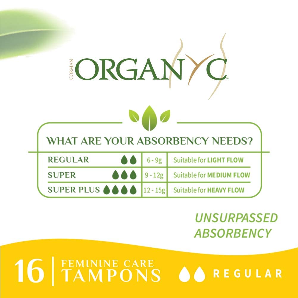 Organyc 100% Certified Organic Cotton Tampons, Plant-Based Eco-Applicator, Normal Flow (16 Count) + Everyday Ultra-Thin Panty Liners (24 Count)