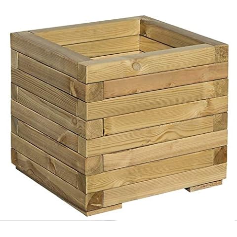 Rowlinson Square Patio Planter, Natural Wood Cover
