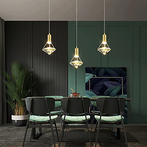 Lámpara colgante para sala de estar con diseño de diamante ajustable 7