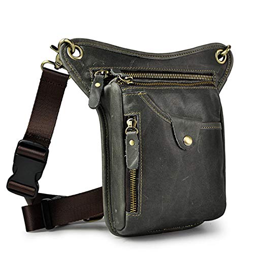Hebetag Leather Waist Pack Drop Leg Bag for Men Women Belt Bumbag Multi-Purpose