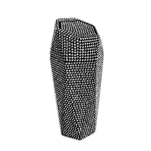 Image of Bling Rhinestone Garbage Can, Sparkly Car Trash Can with Lid, Leakproof Trash Bin, Mini Garbage Bin for Automotive, Home, Office, Kitchen, Bedroom (Black)