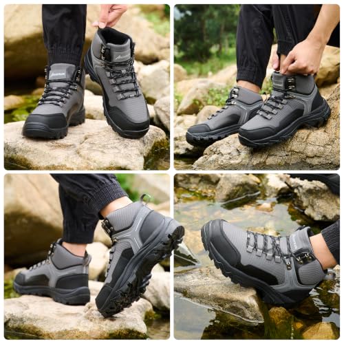 Image of Waterproof Hiking Boots for Men Non-Slip Lightweight