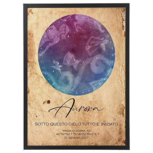 Mapa Estelar Personalizado con Marco - Pintura varios tamaños var...