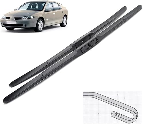 Limpiaparabrisas híbrido delantero compatible con Renault Laguna 2 2001-2007 parabrisas parabrisas ventana coche lluvia cepillos 24 + 20 pulgadas