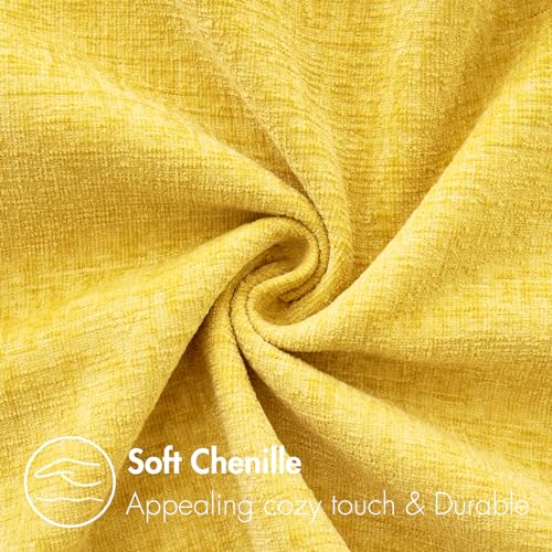 Image of MIULEE Pack of 2 Couch Throw Pillow Covers 20x20 Inch Soft Yellow Chenille Pillow Covers for Sofa Living Room Spring Home Decor Couch Solid Dyed Cases