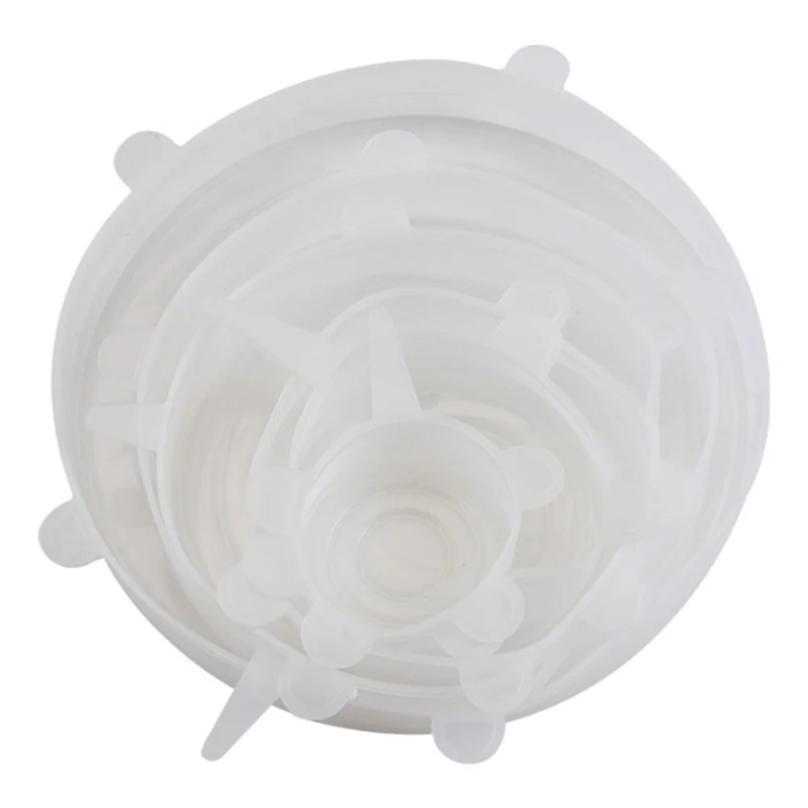 3Sets Silicone Preservation Cover Reusable Airtight Food Universal Dish Stretch Round Lids For Kitchen Accessories for Bowls Jars(White)
