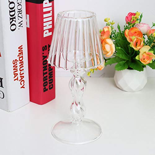Besportble R10024T28BCH8E00NH Home Decor Glass Tea Light Candle Holder Desk Lamp Shaped Candle Holder Table Centerpiece Decor For Wedding Valentines Day New Year Dining Room Decor Wedding Decor thumb #5