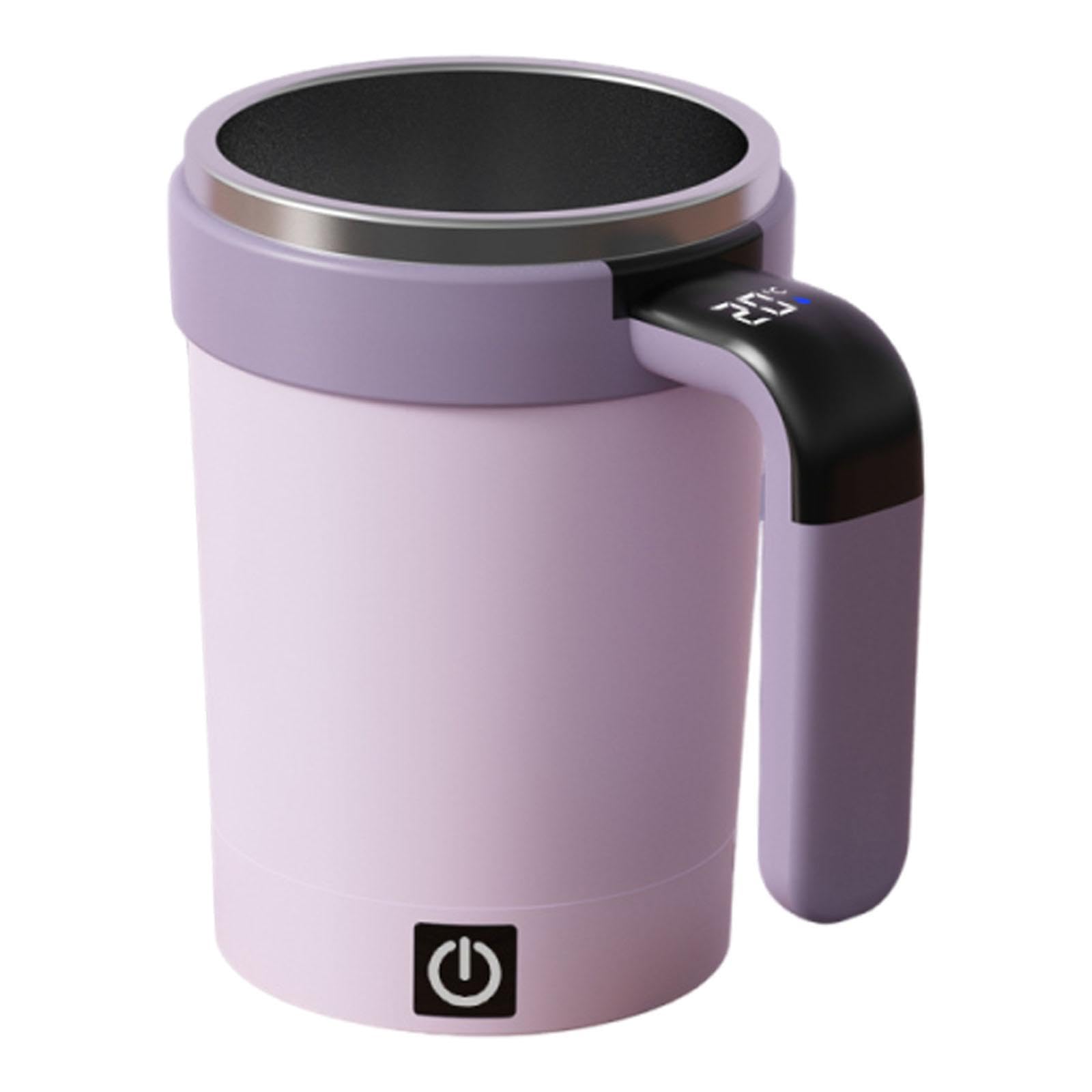 Colcolo Automatischer Rührbecher für Kaffee, 380 ml, Geschenk, Edelstahl, Kaffeezubehör, Rührbecher für Auto, Wandern, Rucksackreisen, Lila