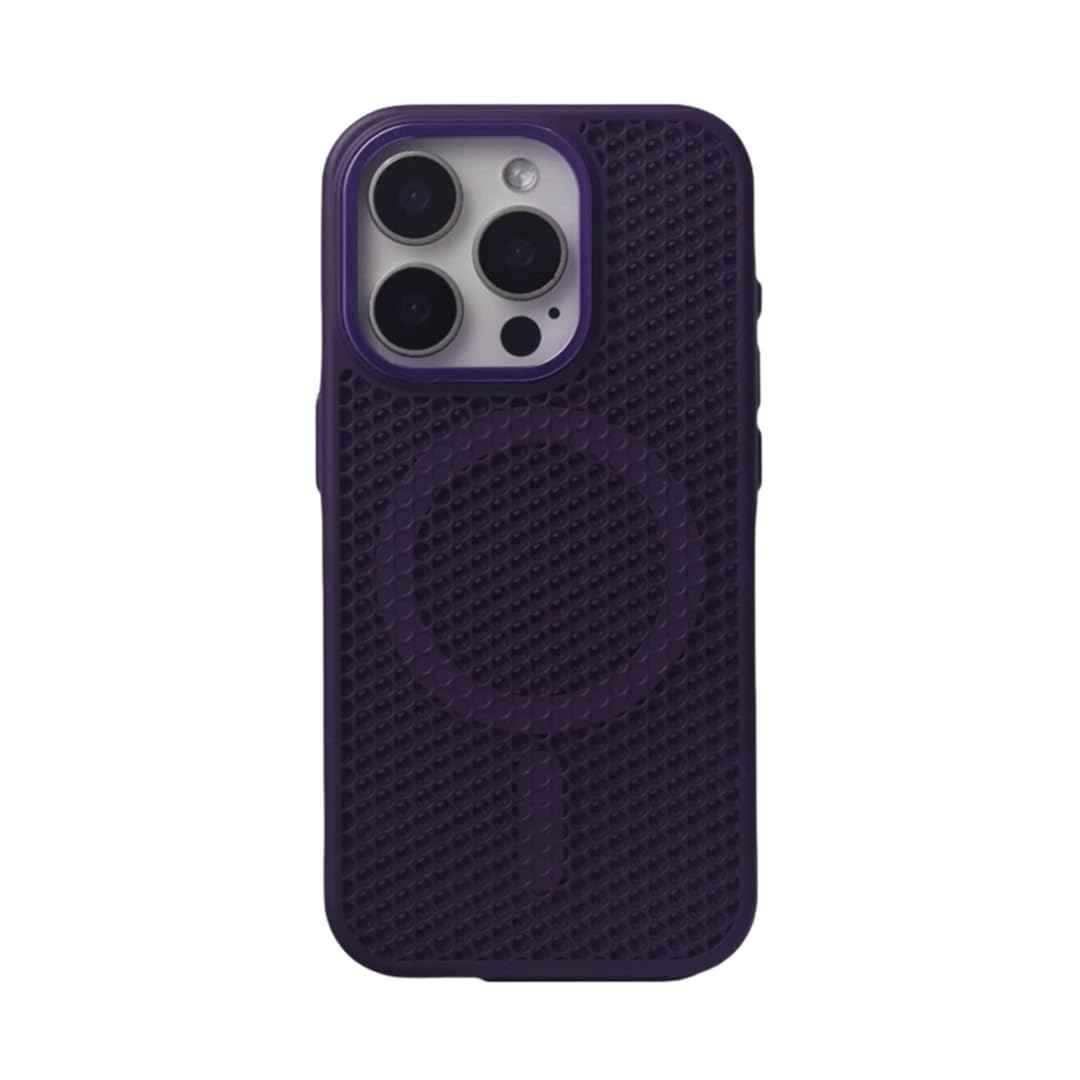 Étui iPhone 14 Pro magnétique violet premium, maille haute performance - 8