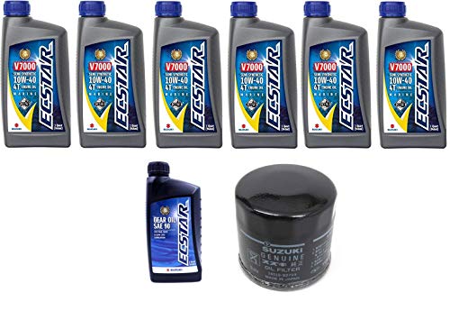 Suz uki Oil Change Kit for DF140A with 6 quarts of Oil and 16510-61A31 Filter and 1 Quart Suzuki Lower Unit Hypoid Gear Oil SAE-90