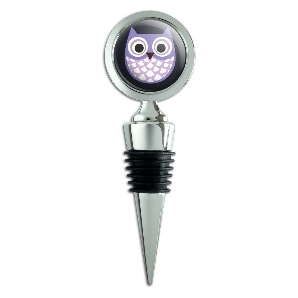 Cute Purple Owl Wine Bottle Stopper