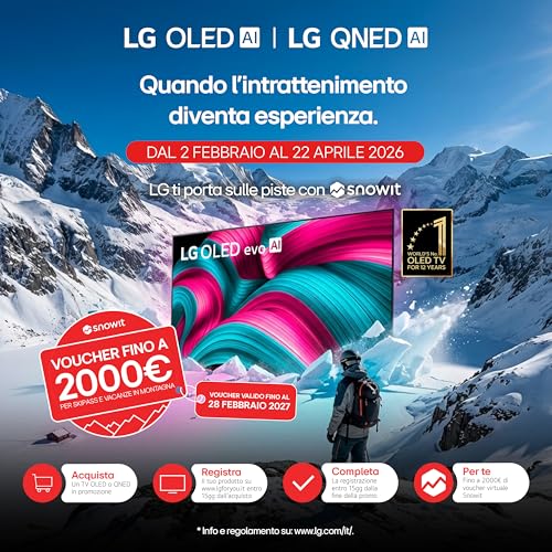 LG OLED AI B5 TV 55 pollici, Smart TV 4K, Processore α8 Gen2, webOS con AI, Dolby Vision e Atmos, Gaming con VRR, GSYNC e FreeSync 4K@120Hz, 4 HDMI 2.1, Alexa, OLED55B56LA 2025 - Immagine 3