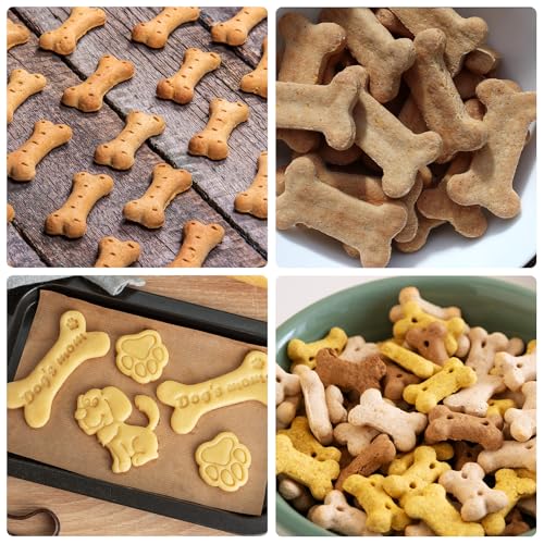 4 Stück Keksausstecher Hund Knochen, Fußabdrücke, Haus, Welpe Plätzchen Ausstecher Plätzchen Ausstecher aus Edelstahl für Kinderbacken, Kindergeburtstage, Hunde-Mottoparty