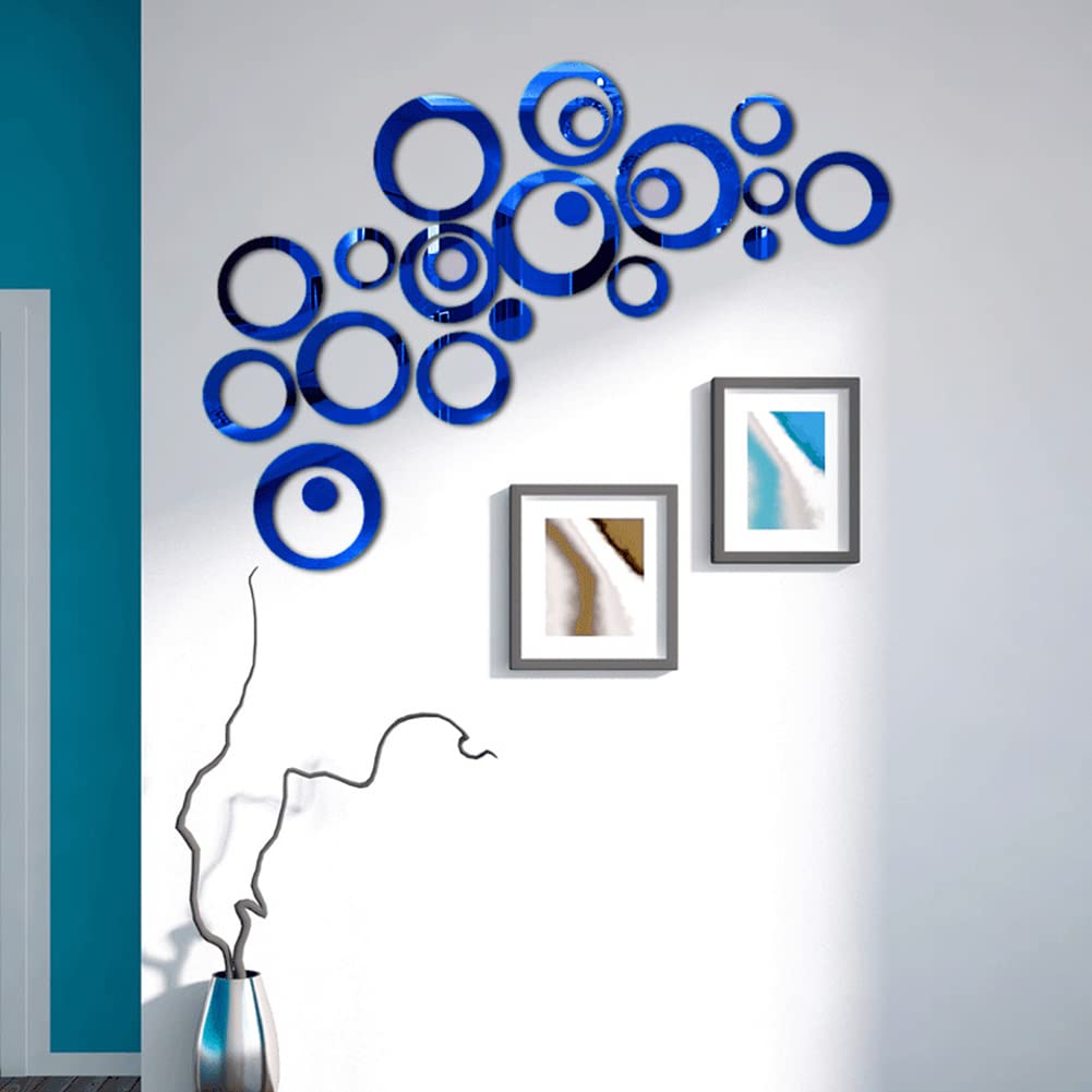 24 adesivi da parete rotondi in acrilico, rimovibili, fai da te, autoadesivi, a specchio, in acrilico, decorazione da parete per soggiorno, camera da letto, bagno, decorazione per la casa