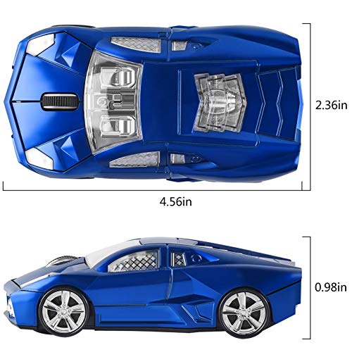 Firstmemory Wireless Car Mouse, 2.4G Cool Sport Race Car Shaped Mouse Wireless Optical Car Computer Mouse,1600 Dpi For Pc Laptop Desktop (Blue) #TOP3